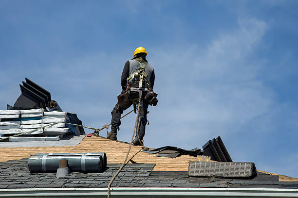 Professional Gutter Installation technician working in Mc Alisterville, PA